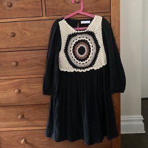 Zara Girls Crochet Front Dress, size 11-12